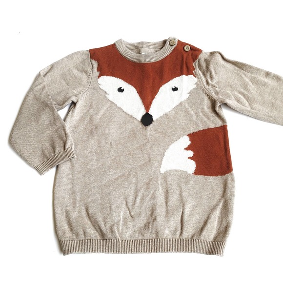 H&M Other - Cotton 3T Knit Fox Sweater with Shoulder Buttons